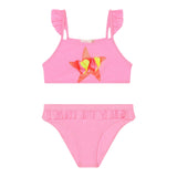 Billieblush 2-teiliger Badeanzug, einfarbig, Bandeau-Oberteil und Slip, rosa, für Mädchen