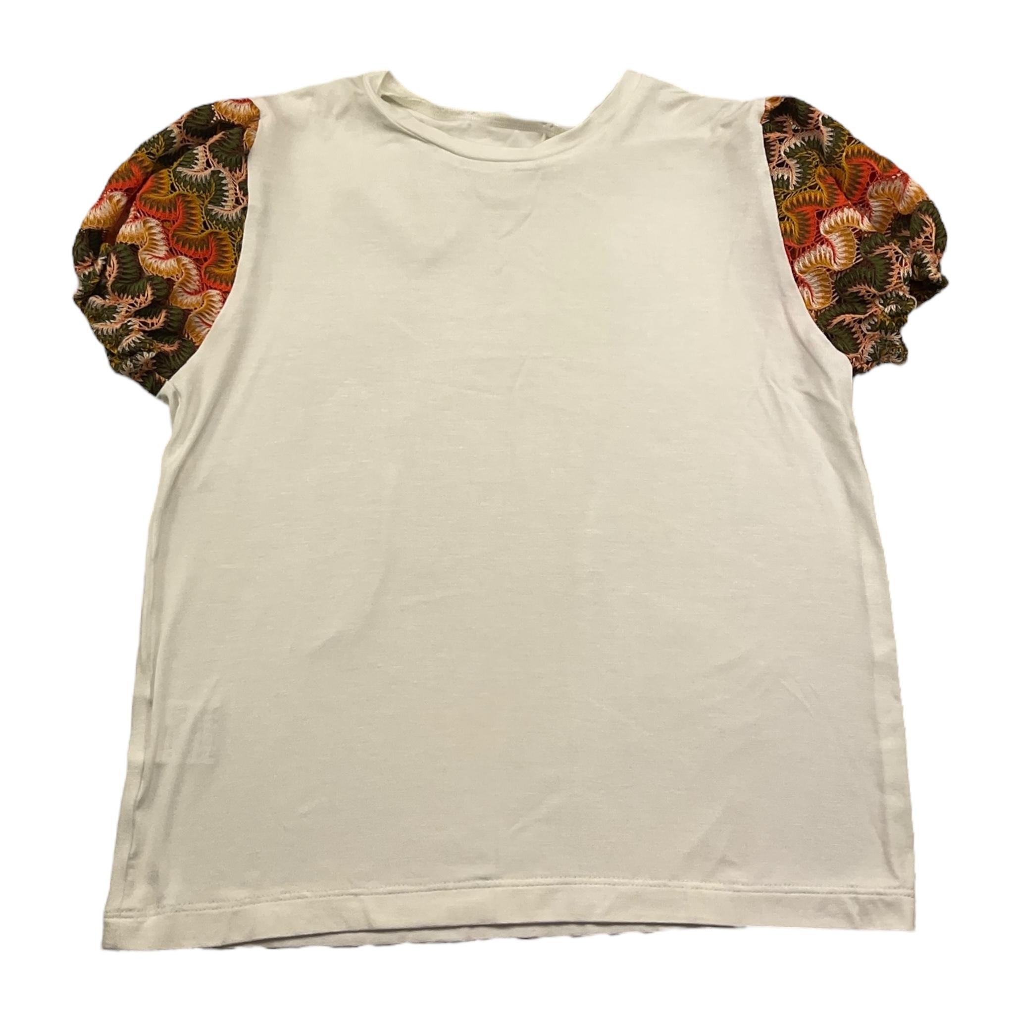 La Stupenderia T-Shirt Tinta Unita con Maniche In Contrasto per Bambina TJMG82 PANNA LA STUPENDERIA 