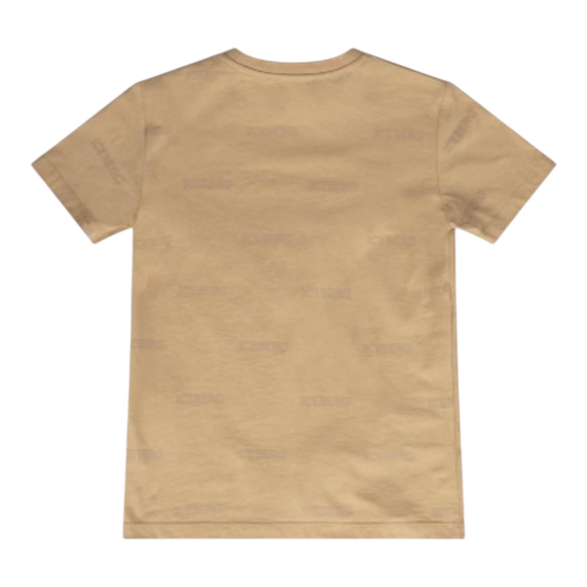 Iceberg T-Shirt Girocollo Tinta Unita con Stampa per Bambino TSICE5115J BEIGE ICEBERG 