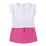 Sarabanda Completo 2 Pezzi T-Shirt-Gonna Bianco per Bambina 0B234J BIANCO SARABANDA 