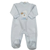 Lalalu' Tutina Tinta Unita con Stampa per Neonato TJL505PM AZZURRO LALALU' 