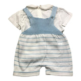Marlu' 2-teiliges Set Shirt-Strampler Weiß/Blau für Neugeborene