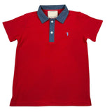 Trussardi Polo Mezza Manica Tinta Unita con Colletto In Contrasto per Bambino TBP26037PO ROSSO TRUSSARDI 