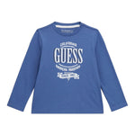 GUESS shirt girocollo tinta unita con stampa Blu per Bambino N4YI30K8HM4JXX BLU GUESS 