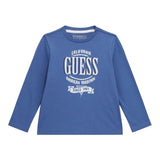 GUESS shirt girocollo tinta unita con stampa Blu per Bambino N4YI30K8HM4JXX BLU GUESS 