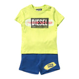Diesel 2-teiliges Set T-Shirt-Bermuda zweifarbig grün/blau für Neugeborene