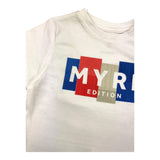 Mayoral Rundhals-T-Shirt einfarbig mit Kontrastdrucken weiß für Neugeborene