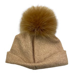 NINNAOH cappello tinta unita con pon pon Beige per Neonato I23206PEL BEIGE NINNAOH 