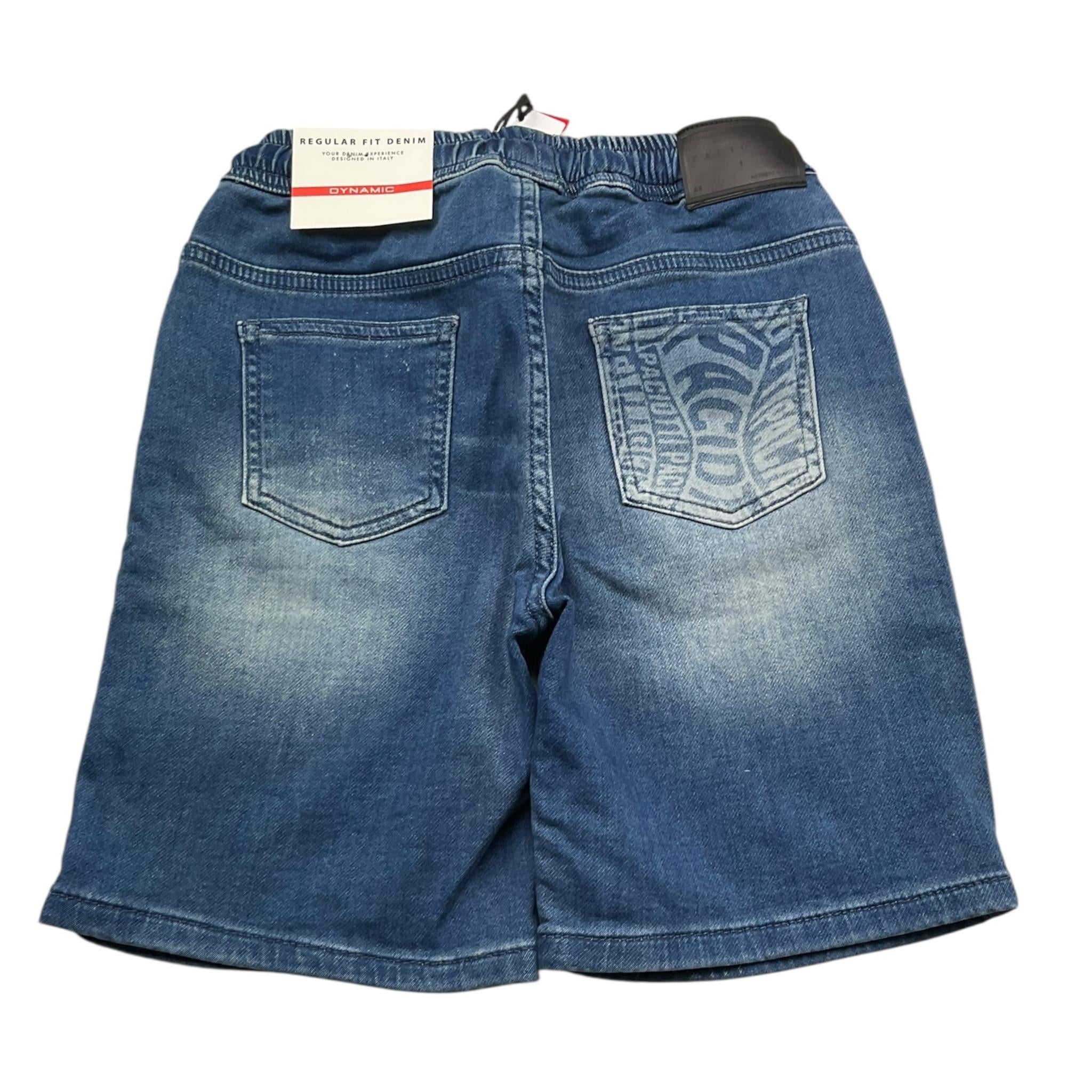Cesare Paciotti Bermuda In Denim Tinta Unita con Elastico In Vita per Bambino BMP5101J BLU CESARE PACIOTTI 