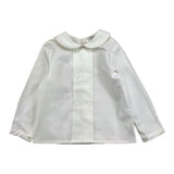 Little Bear Einfarbiges Button-Down-Hemd in Weiß für Babys