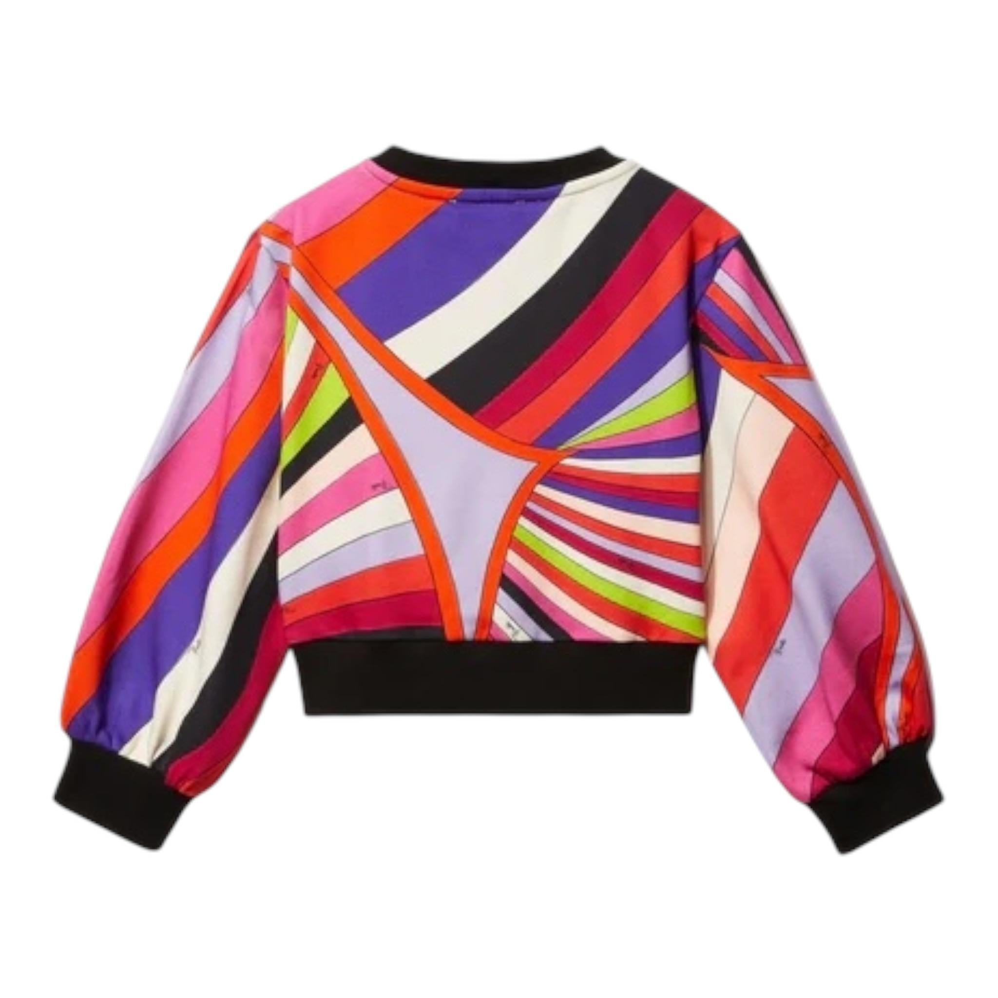 EMILIO PUCCI felpa con scollo a v stampa fantasia Multicolor per Neonata PT4A30 MULTICOLOR EMILIO PUCCI 