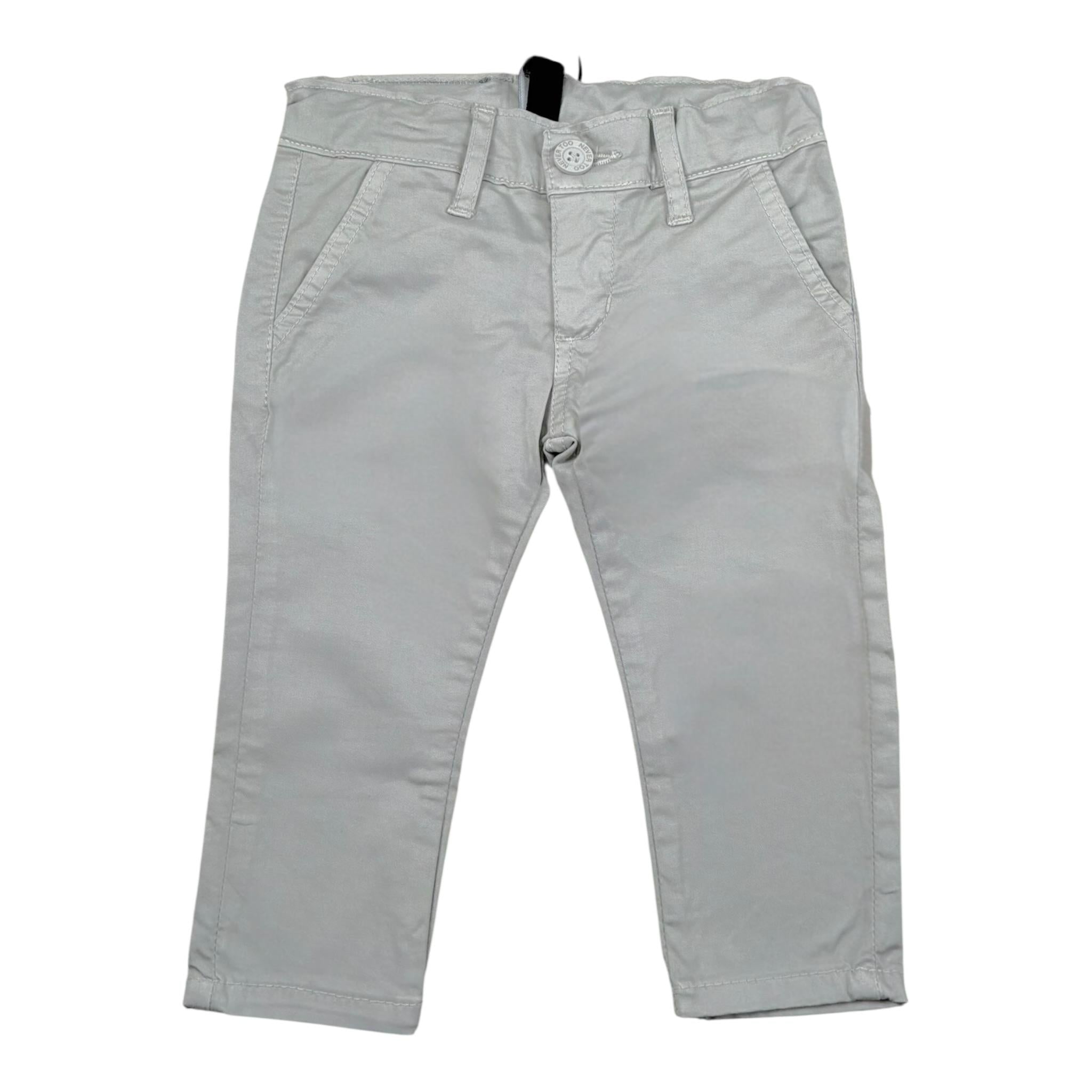 Never Too Pantalone tinta unita con Girovita Regolabile Grigio per Neonato NT1196N GRIGIO NEVER TOO 