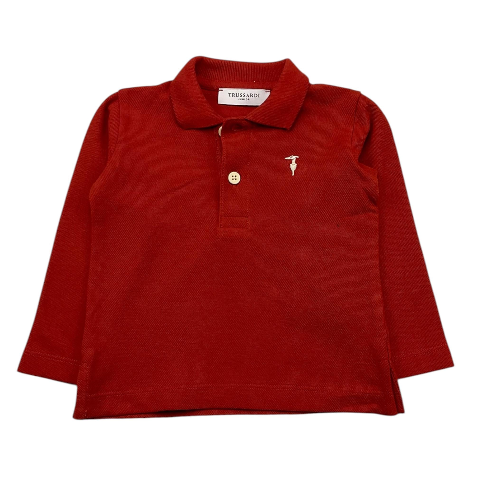 TRUSSARDI polo manica lunga tinta unita Rosso per Neonato TIA25022 ROSSO TRUSSARDI 