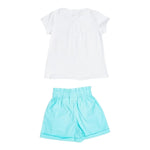 Sarabanda Completo 2 Pezzi T-Shirt-Short per Neonata 0B213N BIANCO/AZZURRO SARABANDA 