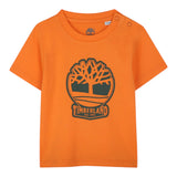 Timberland T-Shirt Girocollo Tinta Unita con Stampa per Neonato T60506NX ARANCIONE TIMBERLAND 