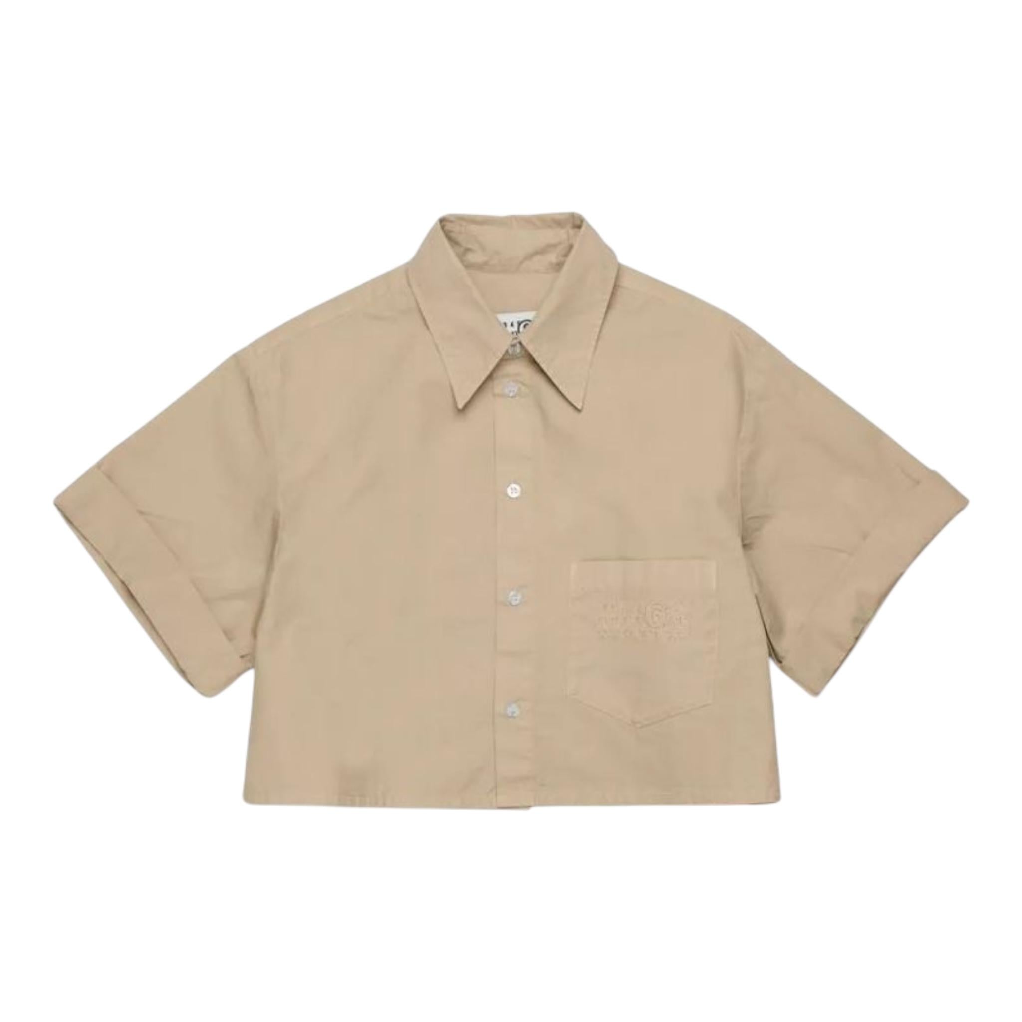 Maison Margiela Camicia Tinta Unita Modello Crop per Bambina M60511 BEIGE MAISON MARGIELA 