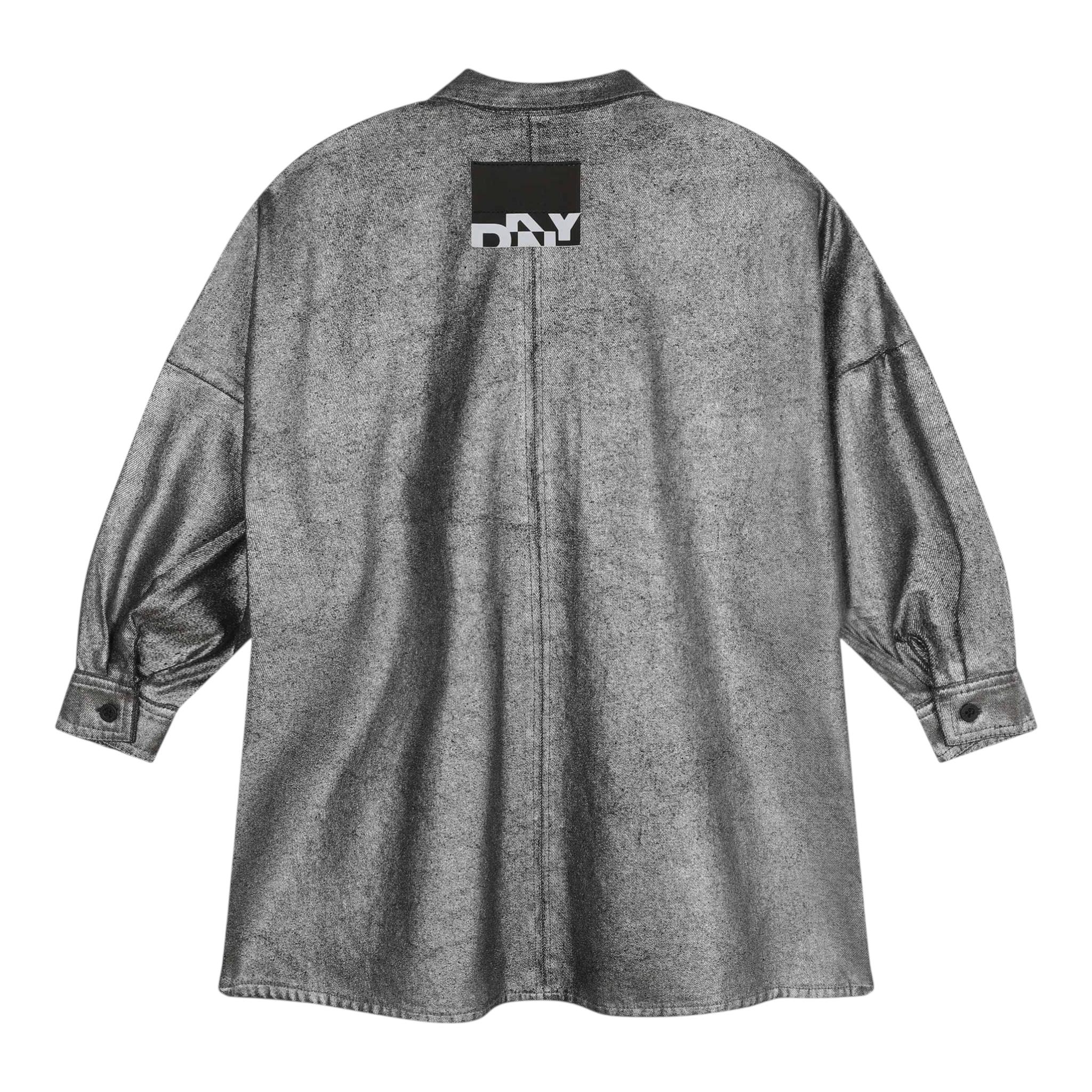 DKNY camicia tinta unita con bottoni Grigio per Bambina D60263 GRIGIO DKNY 