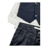Carlo Pignatelli 3-teiliges Set Weste-Hemd-Bermudashorts- Blau für Neugeborene