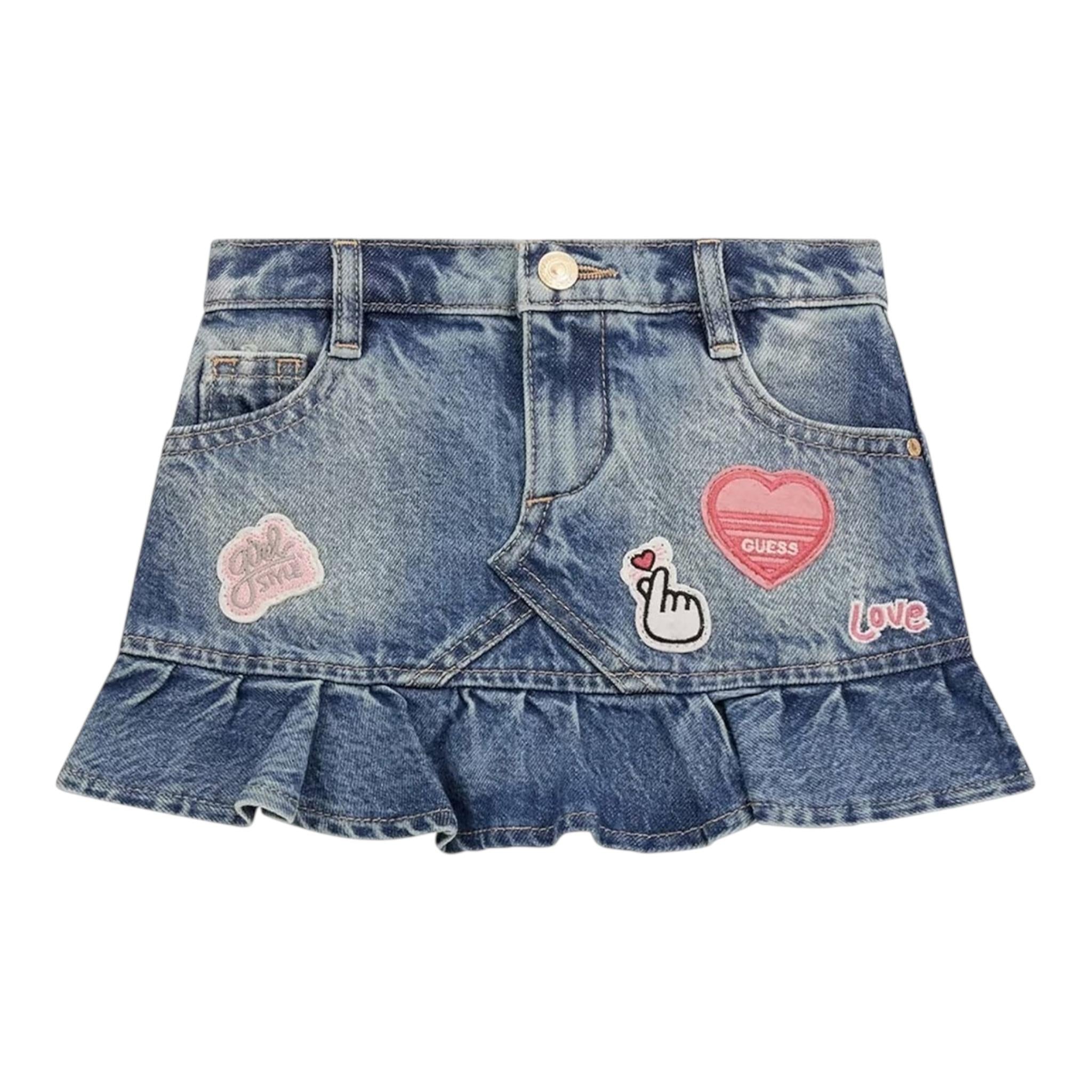 Guess Gonna Tinta Unita In Denim per Bambina K5RD03D BLU GUESS 