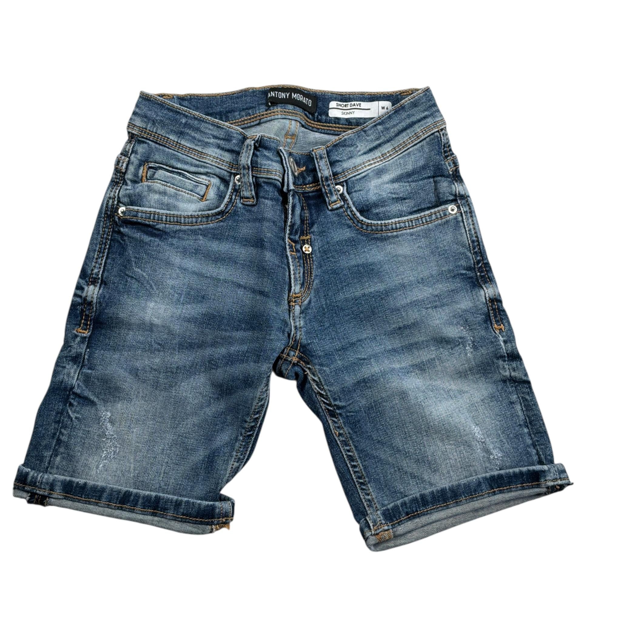 Antony Morato Bermuda tinta unita In Denim Blu per Bambino MKDS00028XXX BLU ANTONY MORATO 
