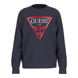 GUESS felpa chiusa girocollo tinta unita con stampa logo Blu per Bambino L73Q09KAUG0 BLU GUESS 