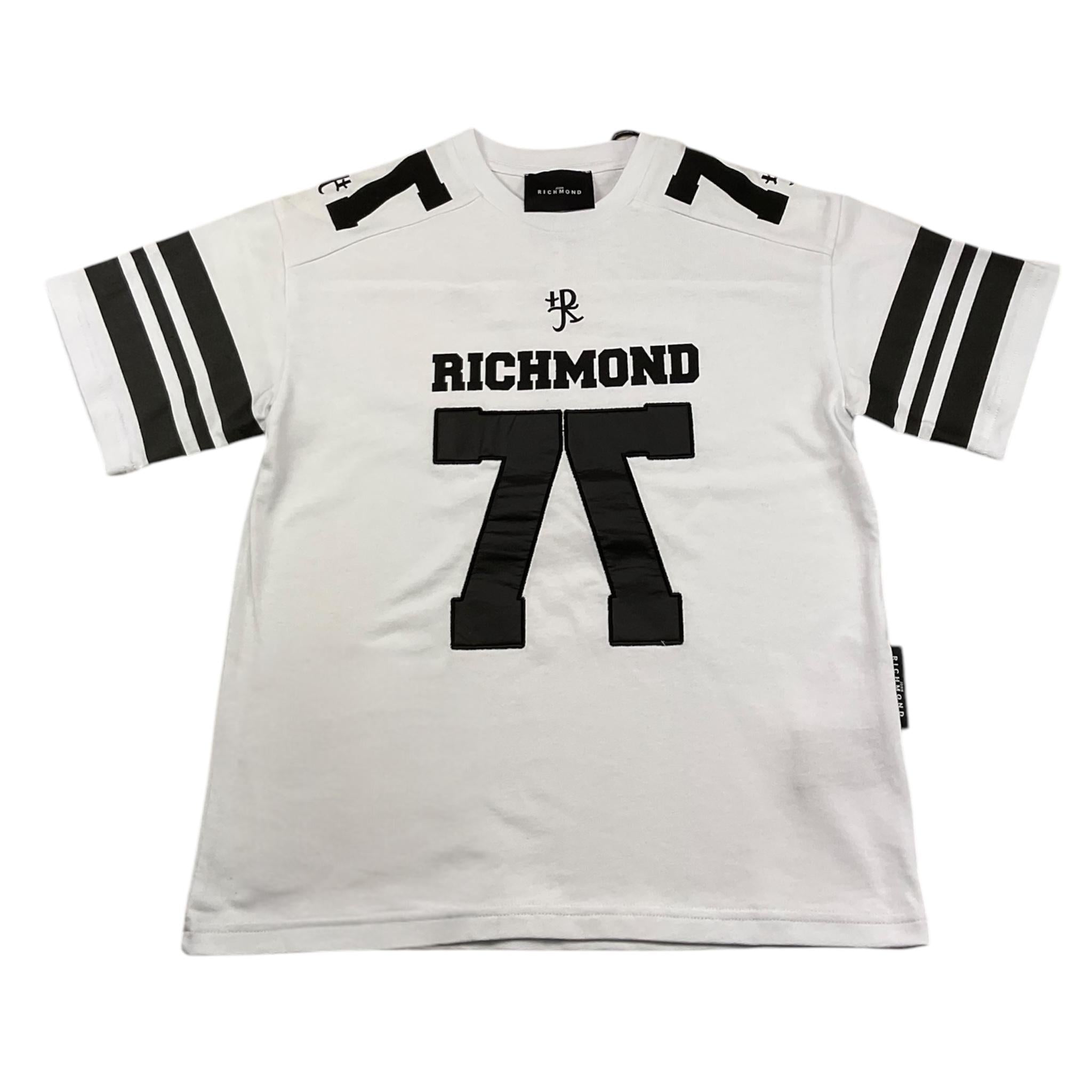 JOHN RICHMOND t-shirt girocollo tinta unita con stampa in contrasto Bianco per Bambino RBA25114TS BIANCO JOHN RICHMOND 