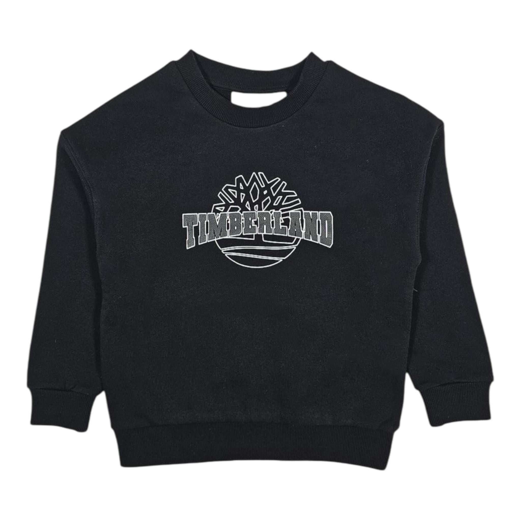 TIMBERLAND felpa chiusa girocollo con logo Nero per Bambino T60315 NERO TIMBERLAND 