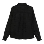 MOSCHINO camicia manica lunga tinta unita con stampe logo Nero per Bambina HUC018 NERO MOSCHINO 