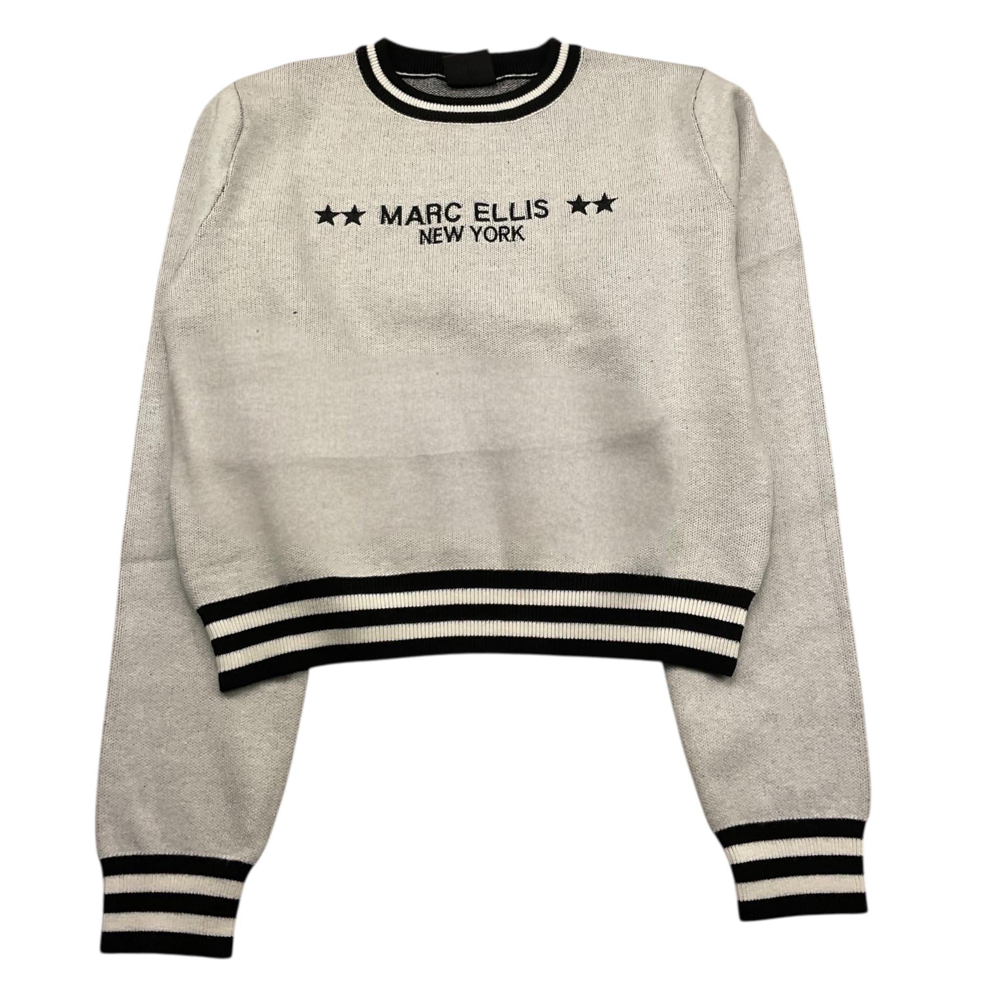 MARC ELLIS maglia girocollo tinta unita con logo e profili in contrasto Bianco per Bambina JMJSW00187 BIANCO MARC ELLIS 