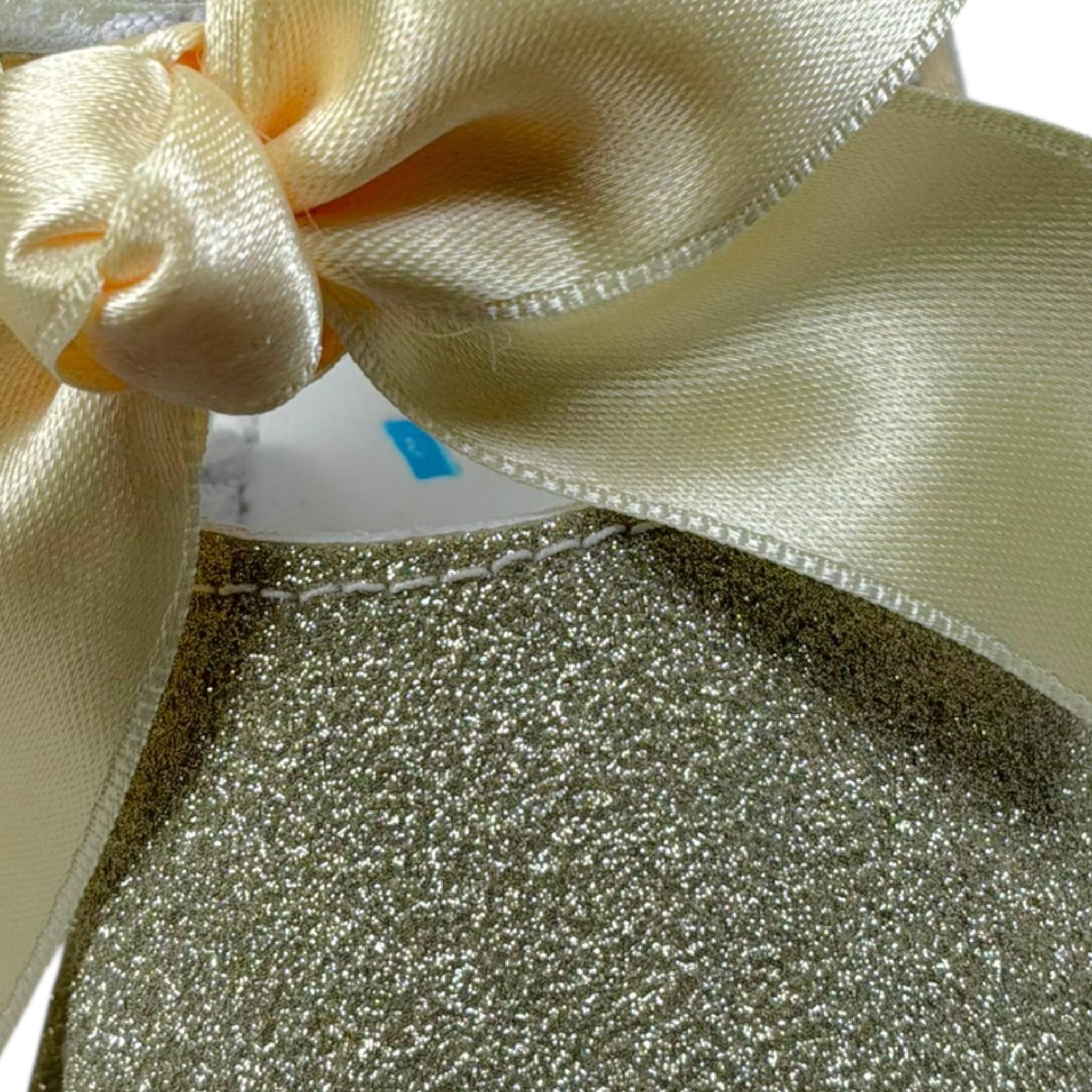 Indice Sandalo Tinta Unita con Brillantini E Fiocco per Neonata 318 GIALLO INDICE 