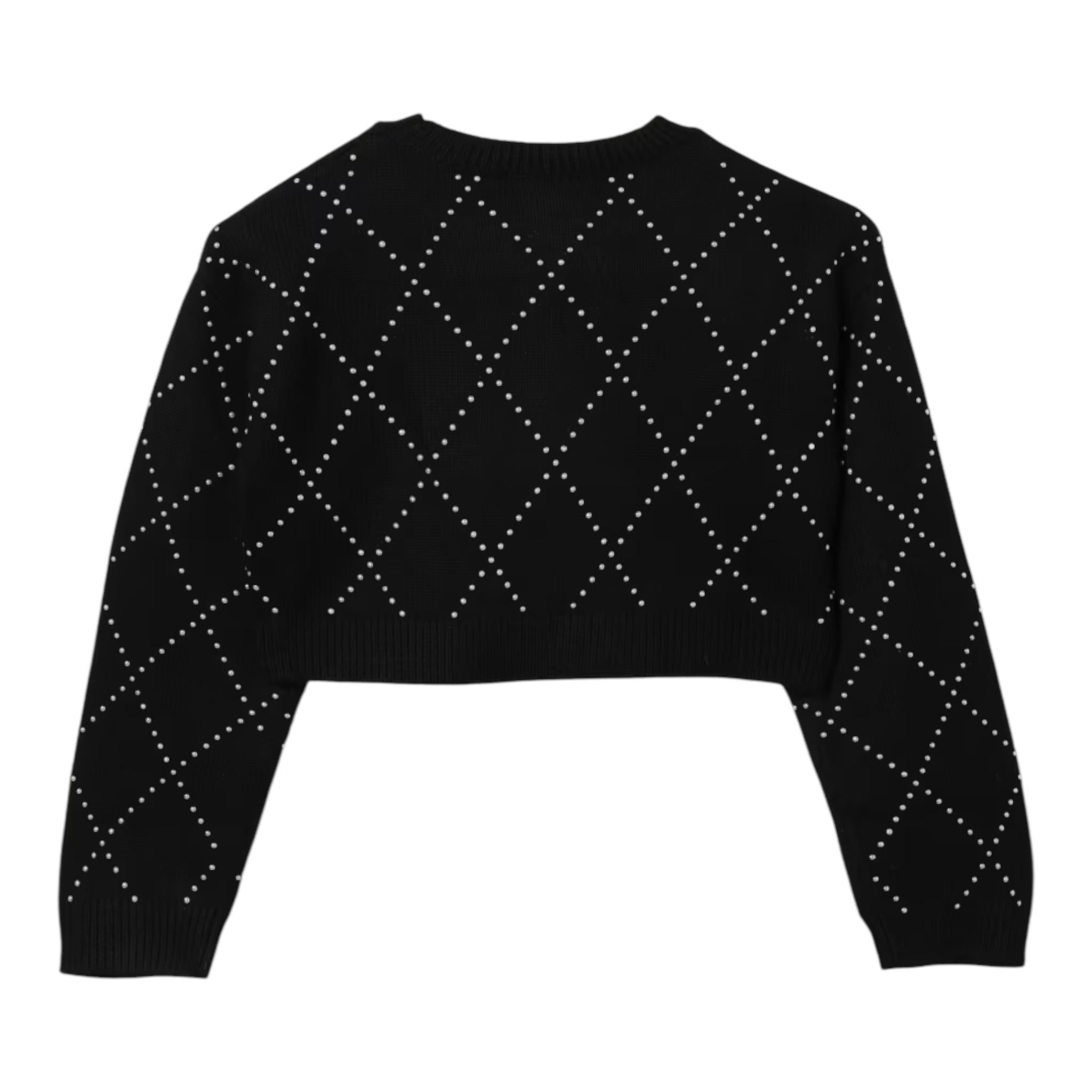 LIU JO maglia girocollo tinta unita cn brillantini Nero per Bambina GF4137 NERO LIU JO 