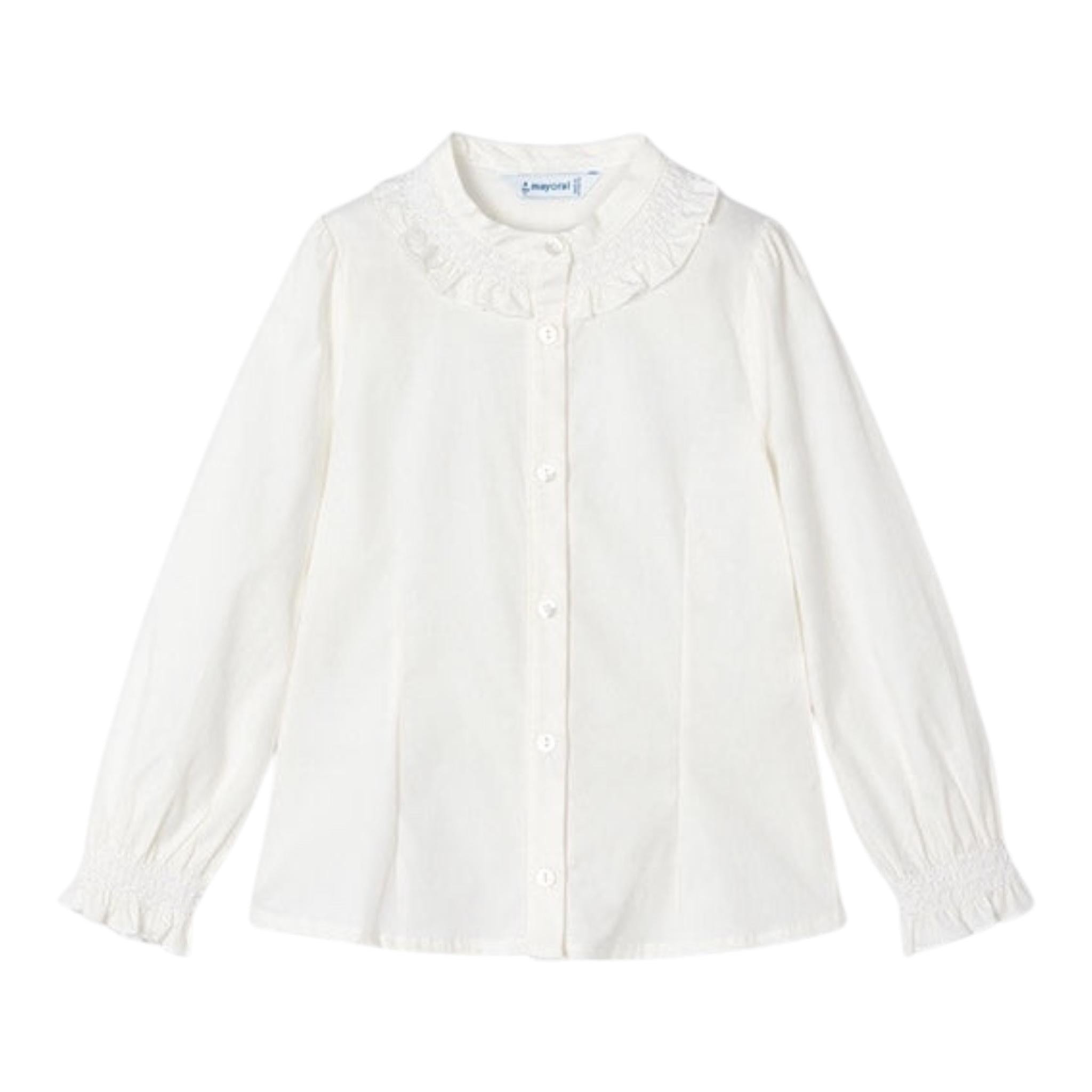 MAYORAL camicia manica lunga tinta unita Bianco per Bambina 4195 BIANCO MAYORAL 