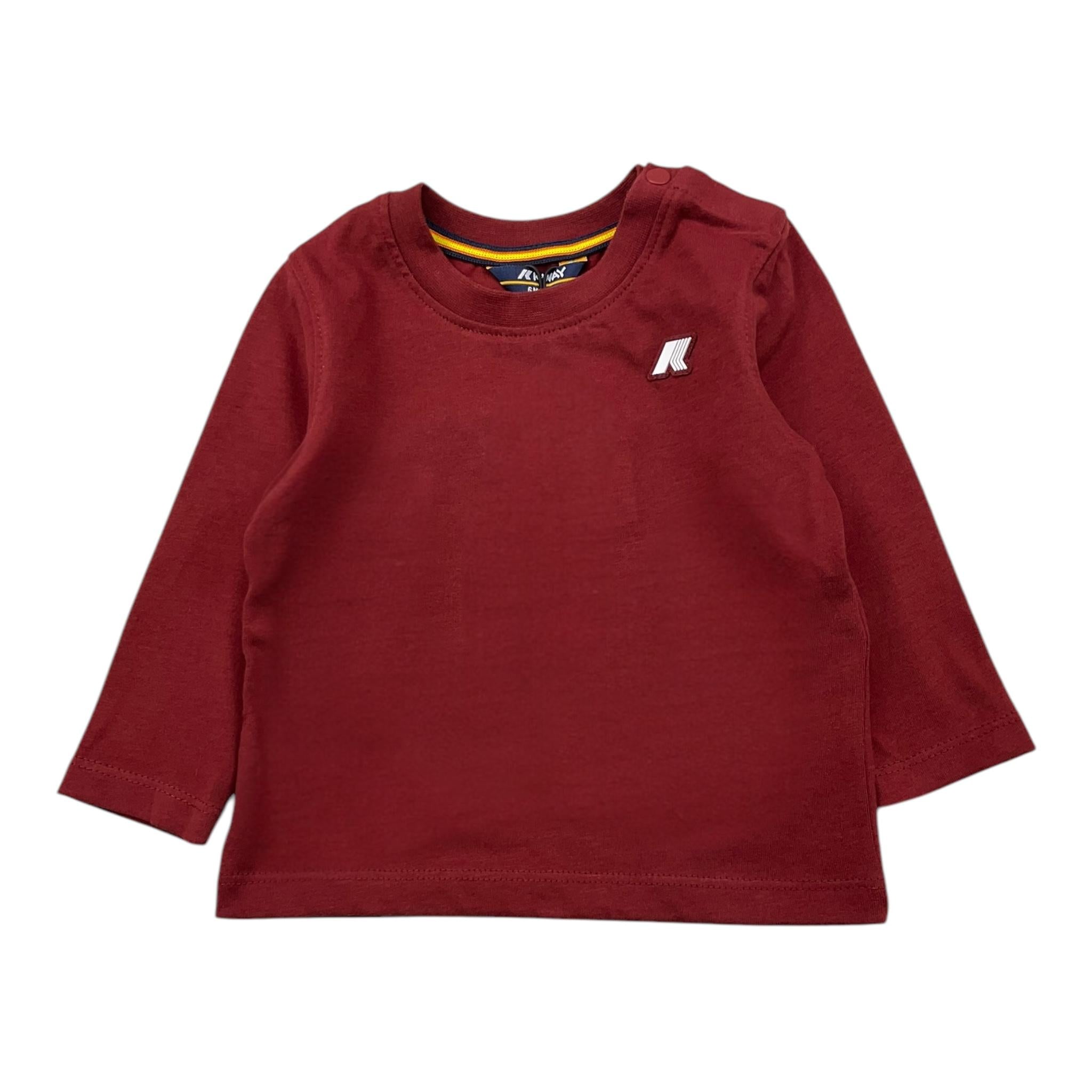 K-WAY shirt girocollo tinta unita con logo Bordeaux per Neonato K6123WWX BORDEAUX K-WAY 