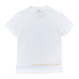 Jeckerson – Einfarbiges T-Shirt mit Rundhalsausschnitt und weißen Logo-Prints für Neugeborene