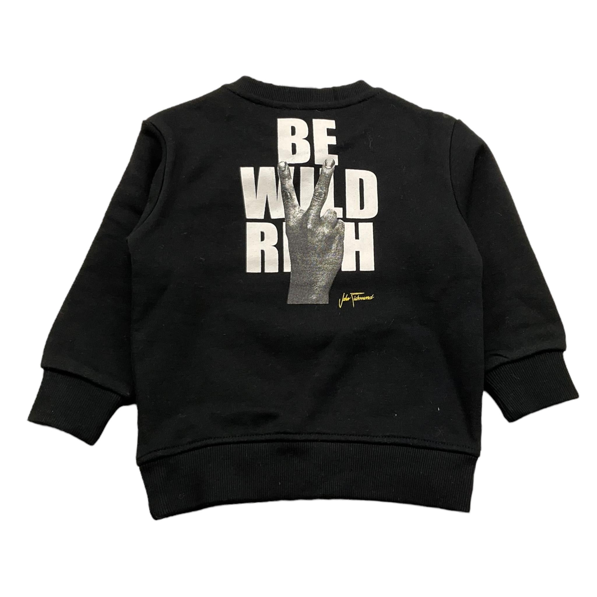 JOHN RICHMOND felpa chiusa girocollo tinta unita cn logo Nero per Neonato RIA24064FEOF NERO JOHN RICHMOND 