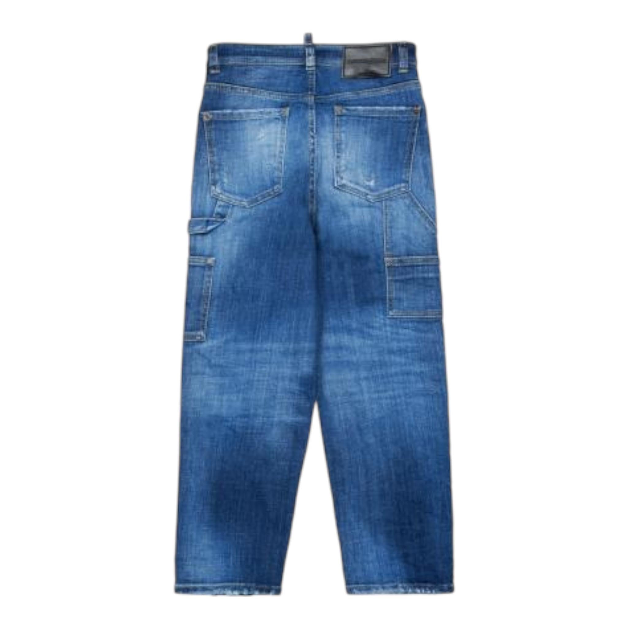DSQUARED2 jeans tinta unita con strappi Blu per Bambino DQ2636 BLU DSQUARED2 