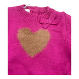 I DO abito manica lunga tinta unita con cuore Fuxia per Bambina 4A574 FUXIA I DO 