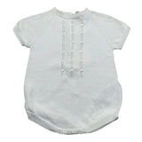 Wedoble Pagliaccetto Mezza Manica Tinta Unita con Ricami per Neonato V2401305R BIANCO WEDOBLE 