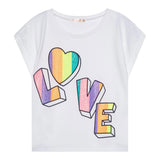Billieblush T-Shirt Tinta Unita con Stampa Brillantini per Bambina U21036XX BIANCO BillIEBLUSH 