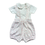 Le Bebe Completo 2 Pezzi Body-Salopette per Neonata LBG6288 BIANCO/ROSA LE BEBE 