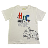 Losan Einfarbiges T-Shirt mit Rundhalsausschnitt und cremefarbenem Aufdruck für Babys