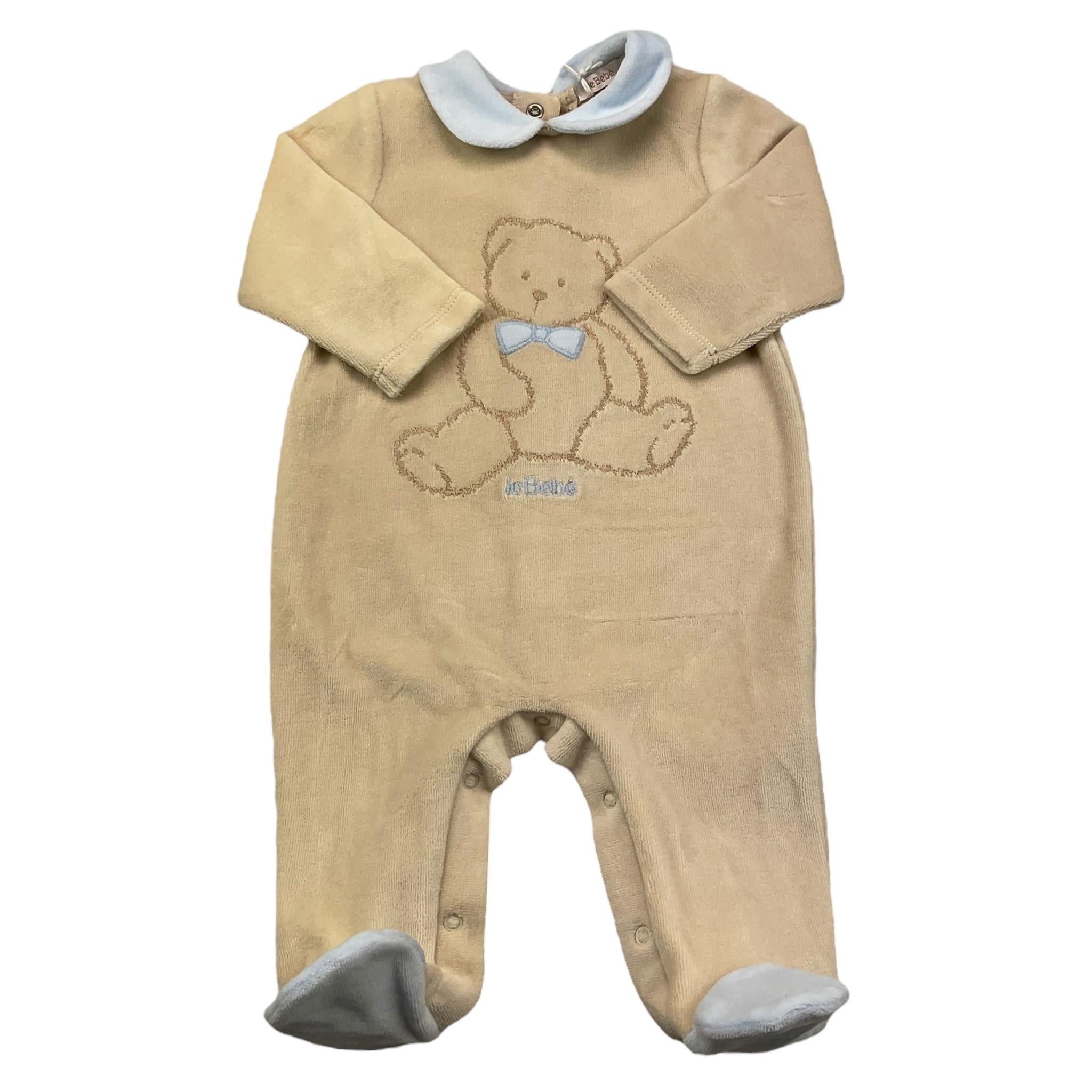 LE BEBE' tutina manica lunga in ciniglia tinta unita Beige per Neonato LBB5081 BEIGE LE BEBE' 