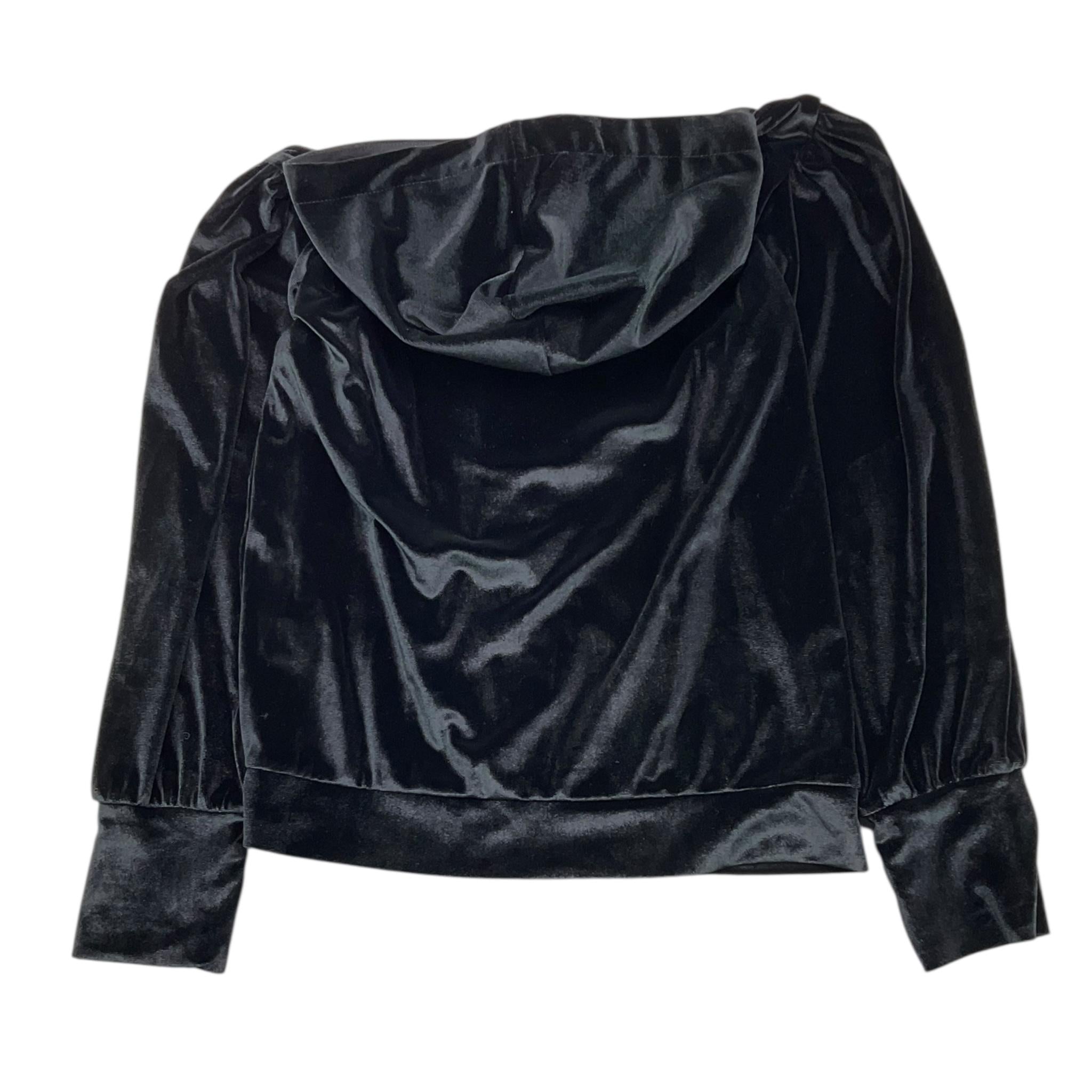 FRACOMINA felpa tinta unita con zip e cappuccio in velluto Nero per Bambina FM0743 NERO FRACOMINA 