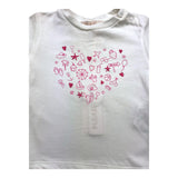 Please T-Shirt Rundhals Einfarbig mit Kontrastdruck Weiß für Baby Mädchen