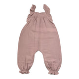 Yoedu Einfarbiger rosa Overall mit Rüschen für Baby-Mädchen