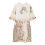Etro Abito Mezza Manica Tinta Unita Stampa Fantasia per Bambina GW1B73 PANNA ETRO 