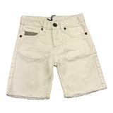 N°21 Einfarbige Denim-Bermudashorts mit verstellbarer Taille in Creme für Jungen
