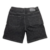 Cesare Paciotti Einfarbige Denim-Bermuda-Shorts mit verstellbarem Bund Schwarz für Jungen