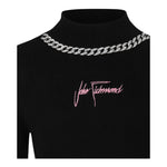 JOHN RICHMOND maglia mezza collo tinta unita con applicazioni Nero per Bambina RGA24080MAX NERO JOHN RICHMOND 