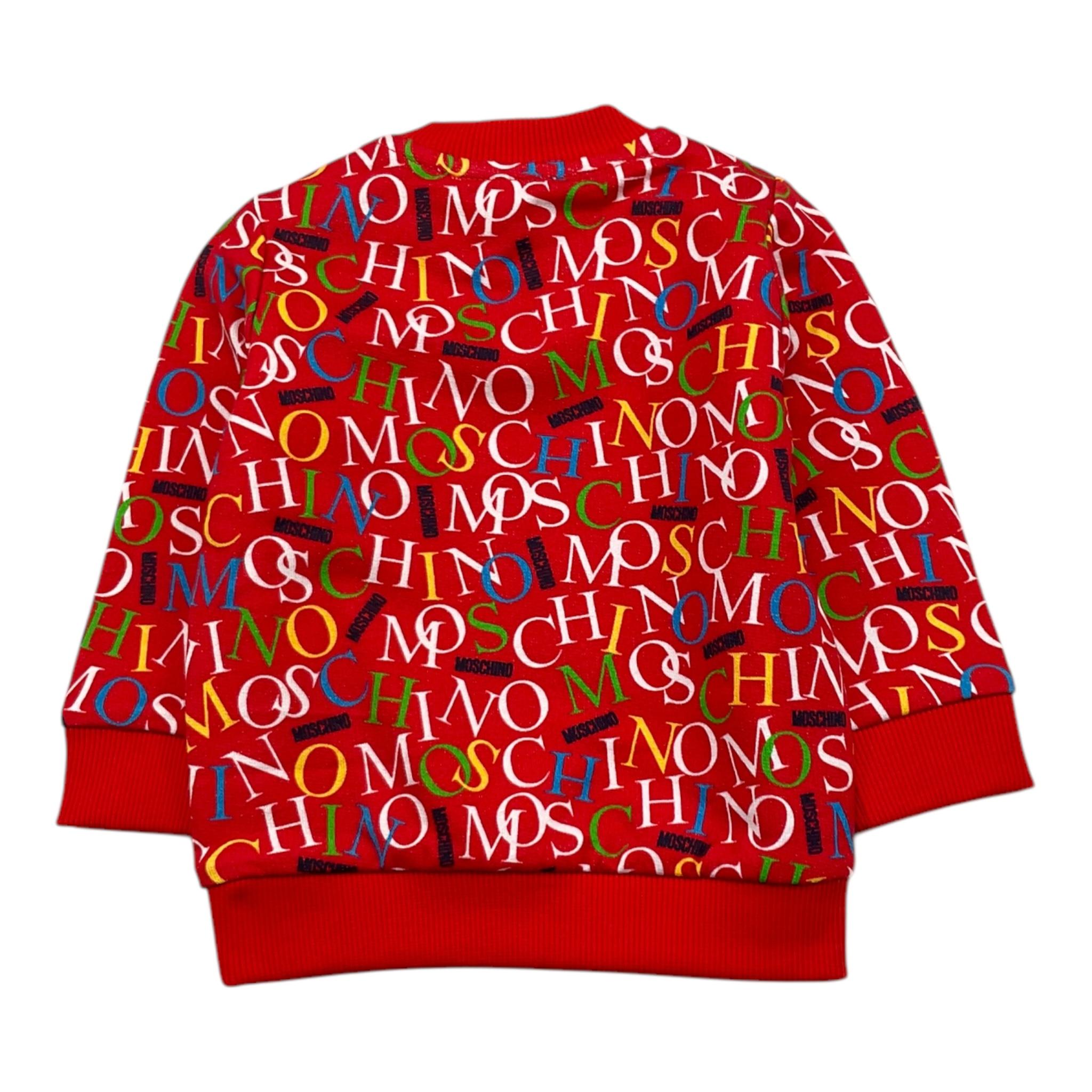 MOSCHINO felpa tinta unita logata Rosso per Neonato MUF060 ROSSO MOSCHINO 